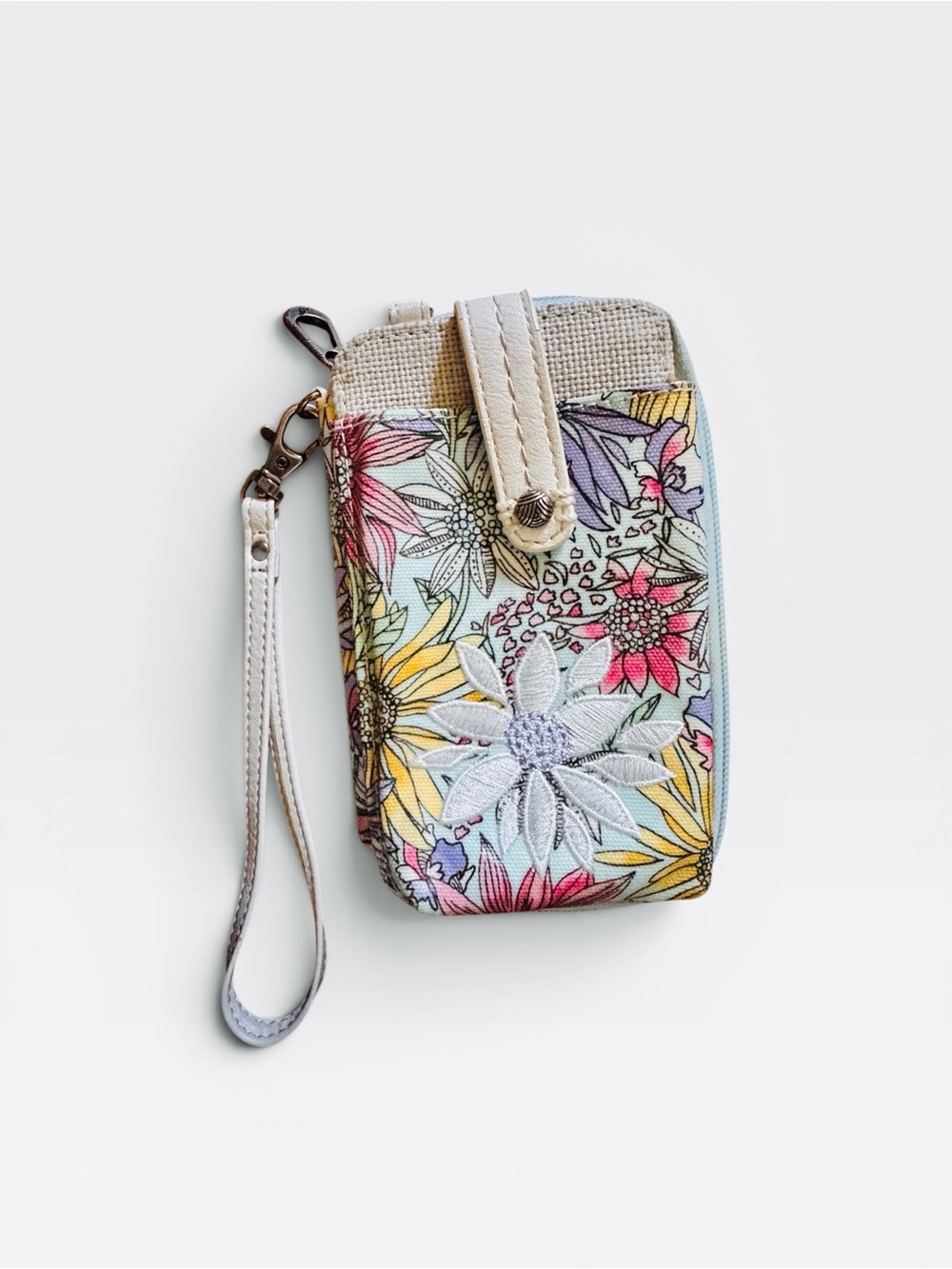 2/$25 Sakroots Floral Canvas Zip-Around Wristlet Wallet
